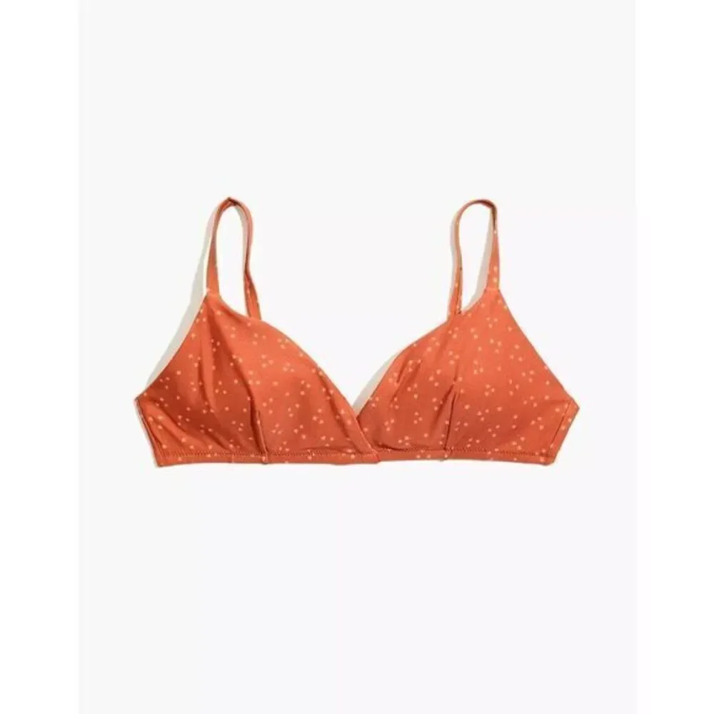 NEW: Madewell Second Wave Tie-Back Bikini Top‎ in Night Stars, Afterglow red, XL - Picture 2 of 7